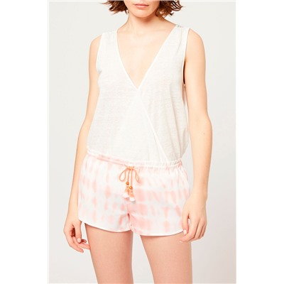Top de lino Noam Crudo jaspeado