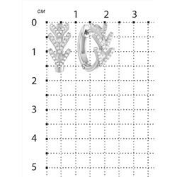 Серьги из серебра с фианитами родированные 925 пробы С-7267р200