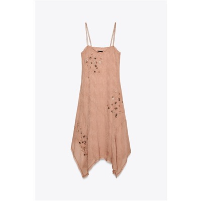 ZW COLLECTION EMBROIDERED ASYMMETRIC DRESS
