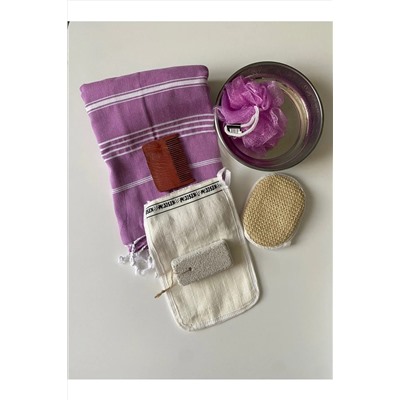 Gülers Collection, Hamam - Sauna - Banyo - Plaj - Gelin- Damat Hamamı Seti Premium 7'li Jut Set