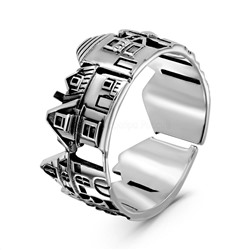 Кольцо из чернёного серебра 925 пробы RS1851R-E-014