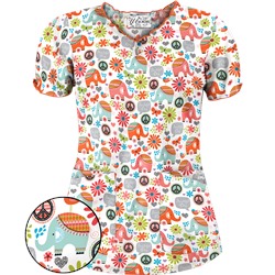 UA Beautiful Day Silver Print Scrub Top