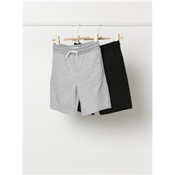 PACK OF 2 PAIRS OF BASIC FLEECE SHORTS