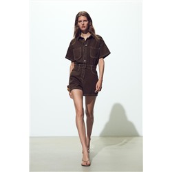 Z1975 SHORT SLEEVE DENIM PLAYSUIT