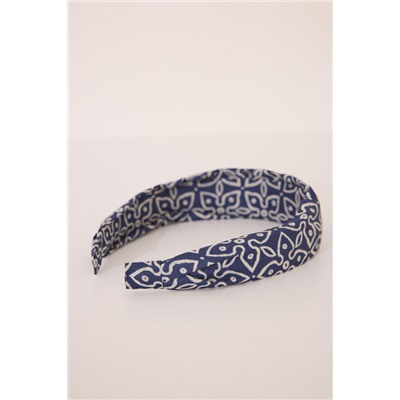 Diadema estampada azul