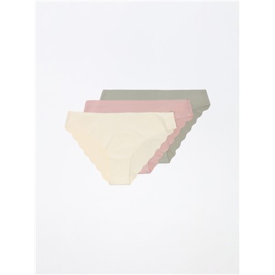 3-PACK OF CLASSIC SCALLOPED MICROFIBRE BRIEFS