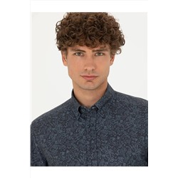 Pierre Cardin Lacivert Slim Fit Uzun Kollu Gömlek EGEBUTİK 1698732.VR033