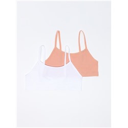 PACK OF 2 BASIC SEAMLESS STRAPPY TOPS