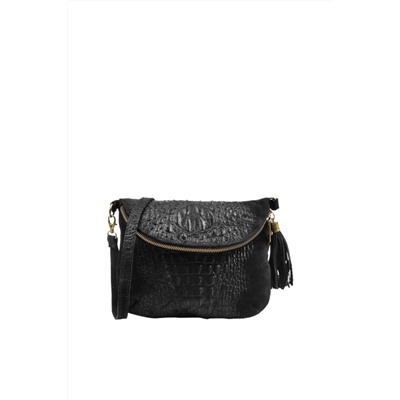 Bandolera de piel Negro - Firenze Artegiani