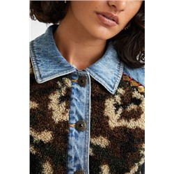 Chaqueta vaquera slim efecto pelo