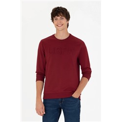 Erkek Bordo Basic Sweatshirt