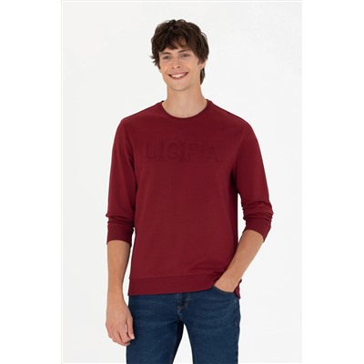 Erkek Bordo Basic Sweatshirt