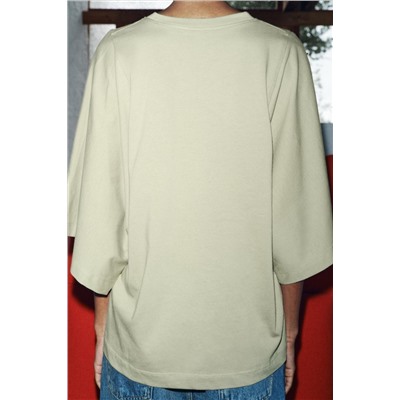 KIMONO SLEEVE COTTON T-SHIRT