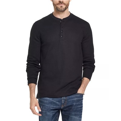 WEATHERPROOF VINTAGE Men's Long Sleeved Waffle Henley T-shirt
