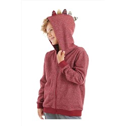 Denokids Ejderha Erkek Çocuk Bordo Kapişonlu Fermuarlı Sweatshirt CFF-23S1-045