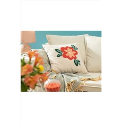 English Home Fleur Punch Nakışlı Kırlent Kılıfı 45x45 Cm Naturel 10035193