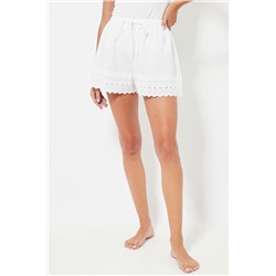 Short de pijama cintura alta - Blanco
