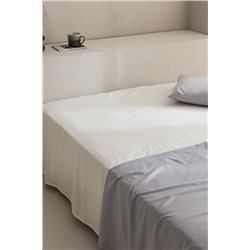 Manon King Size %100 Pamuk Ranforce Lastiksiz Çarşaf - Ekru