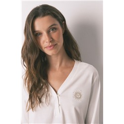 Camiseta manga larga 100% algodón blanco