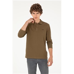 Erkek Haki Basic Sweatshirt