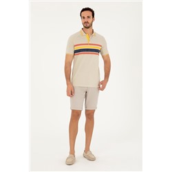 Erkek Regular Fit Polo Yaka Taş Tişört