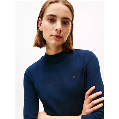 Mockneck Stretch Knit Top