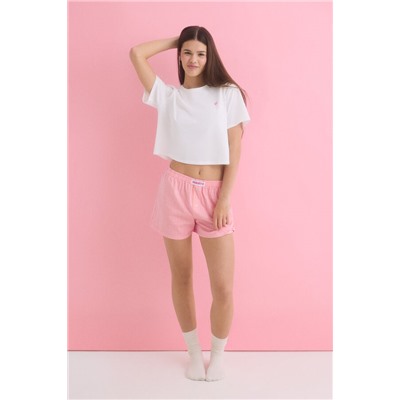 Pijama corto 100% algodón rosa