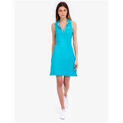 SLEEVELESS SPLIT NECK POLO DRESS