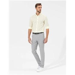 Sarı Slim Fit Uzun Kollu Gömlek