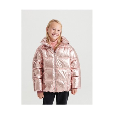 Quilted jacket with high stand up collar