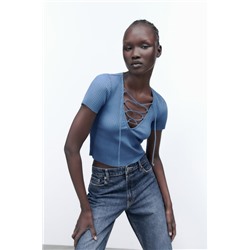 RIBBED TOP WITH TIED DETAIL