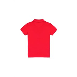 Erkek Çocuk Kırmızı Basic Polo Yaka Tişört