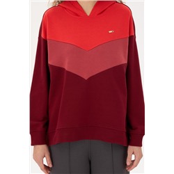 Kadın Bordo Kapüşonlu Sweatshirt