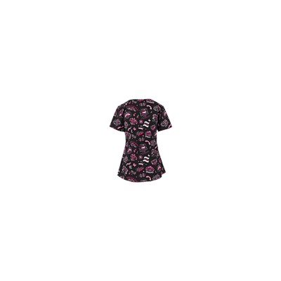 White Cross Scrubs Keep Calm And Fight On Print Top