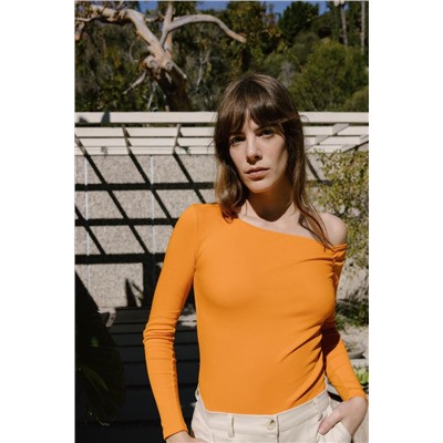 ASYMMETRIC DRAPED BODYSUIT
