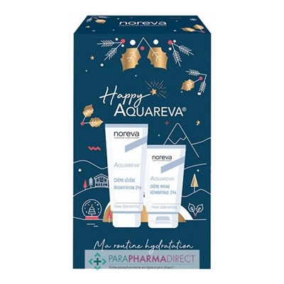 Noreva Aquareva Crème Hydratante 24H Texture Légère 40 ml + Crème Mains Réparatrice 24H 50ml