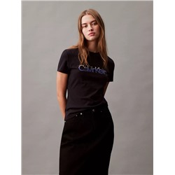 Gradient Logo Slim Fit Crewneck T-Shirt