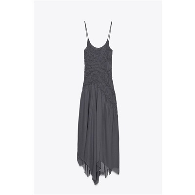 ASYMMETRIC DRESS WITH GATHERING