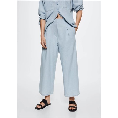 Pantalón culotte 100% algodón -  Mujer | MANGO OUTLET Melilla