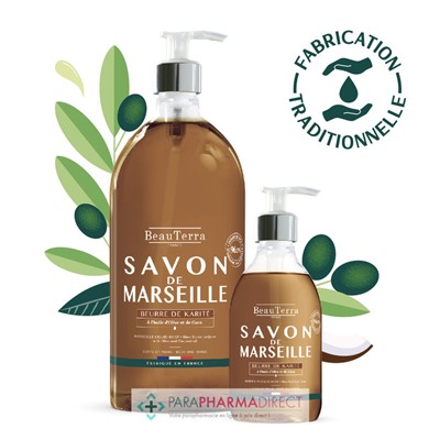 BeauTerra Savon de Marseille - Beurre de Karité 1L