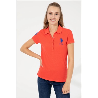 Kadın Kırmızı Basic Polo Yaka Tişört