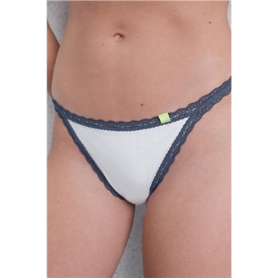 Tanga seamless pointelle blanco