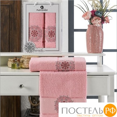 11294 Комп. Пол. MERZUKA махр. в короб. (50x90/1)(70х140/1) 2 шт.INCI розовый