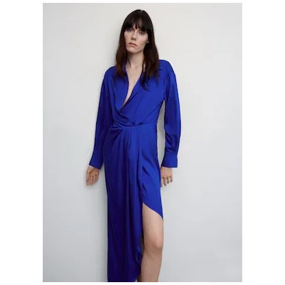 Vestido satinado abertura