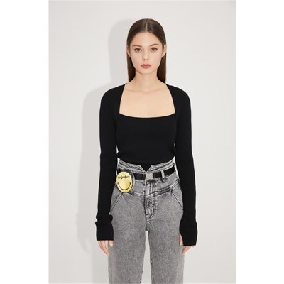 Top de lana Negro