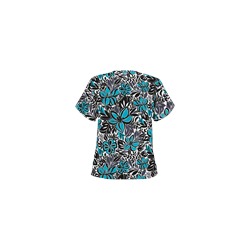 UA Tropical Delight Turquoise Print Scrub Top