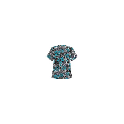 UA Tropical Delight Turquoise Print Scrub Top