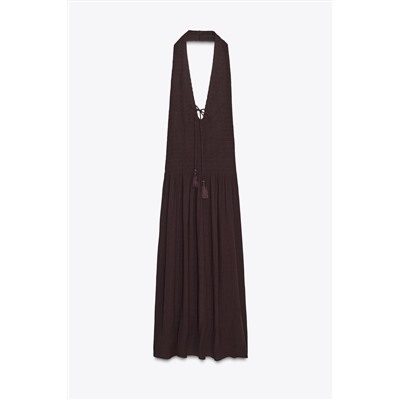 SMOCKED HALTER DRESS