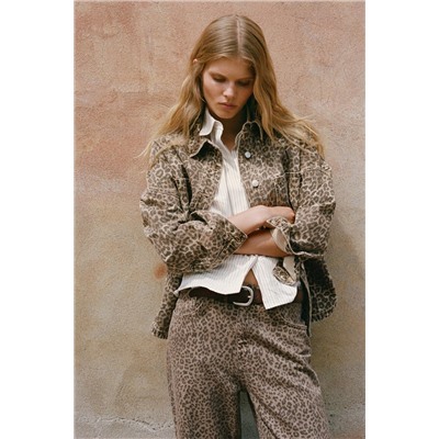 TRF RELAXED FIT HIGH-WAIST ANIMAL PRINT JEANS
