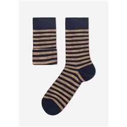 Kurze gerippte Herrensocken aus Fil d‘Ecosse